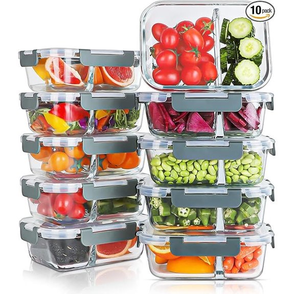 KOMUEE 10-Pack 30oz Glass Meal Prep Containers
