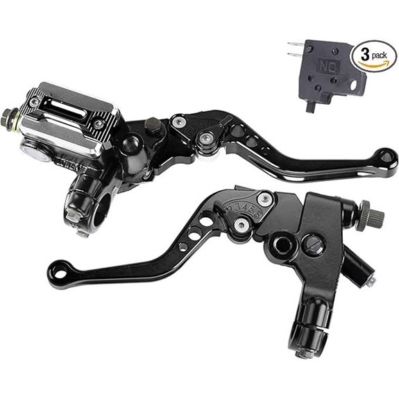 Universal Motorcycle Brake & Clutch Lever Set (Black)