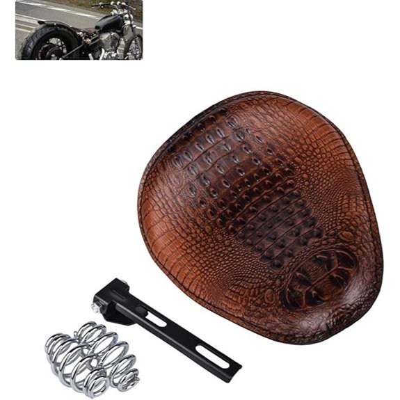 Universal Motorcycle Leather Saddle Solo Seat Cushion