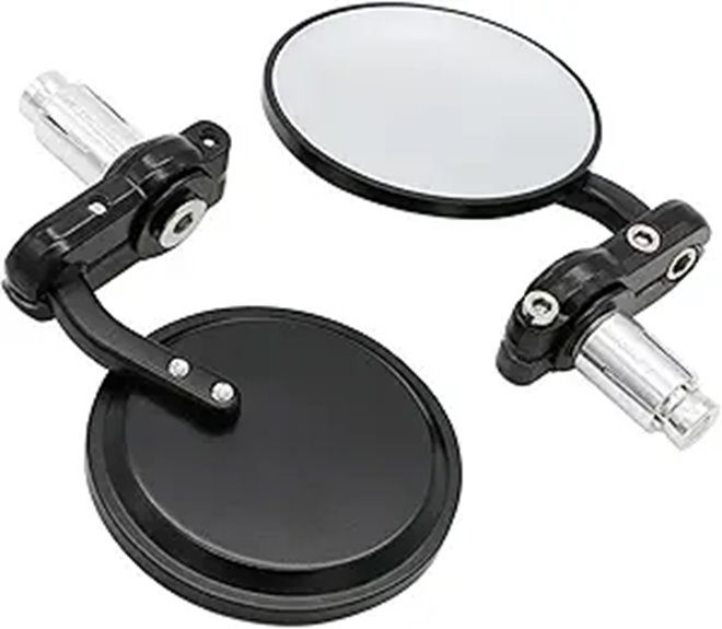 Universal 3 Round Motorcycle Handlebar Mirrors