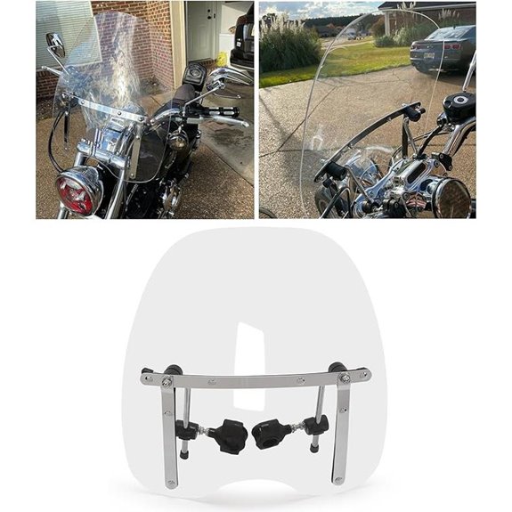 ECOTRIC Universal Clear Windshield for Motorcycles