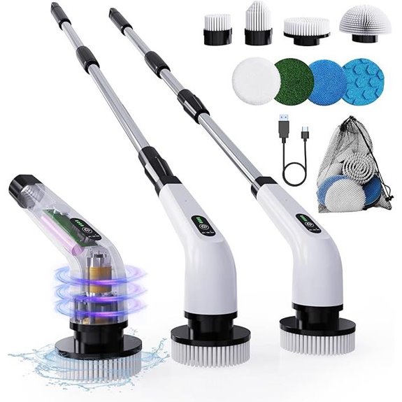 8-in-1 Electric Spin Scrubber for Bathroom Cleaning