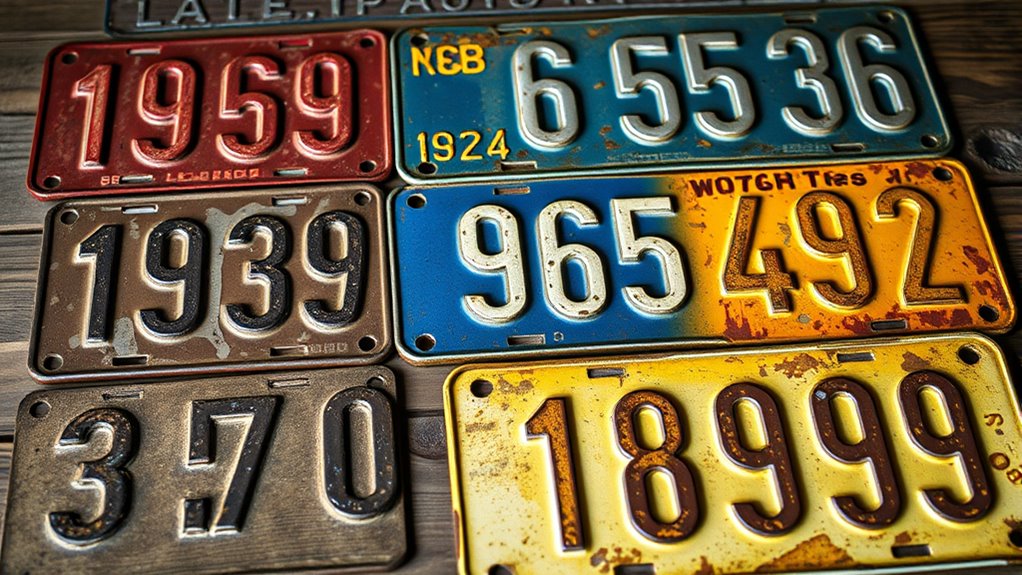 vintage license plate identification