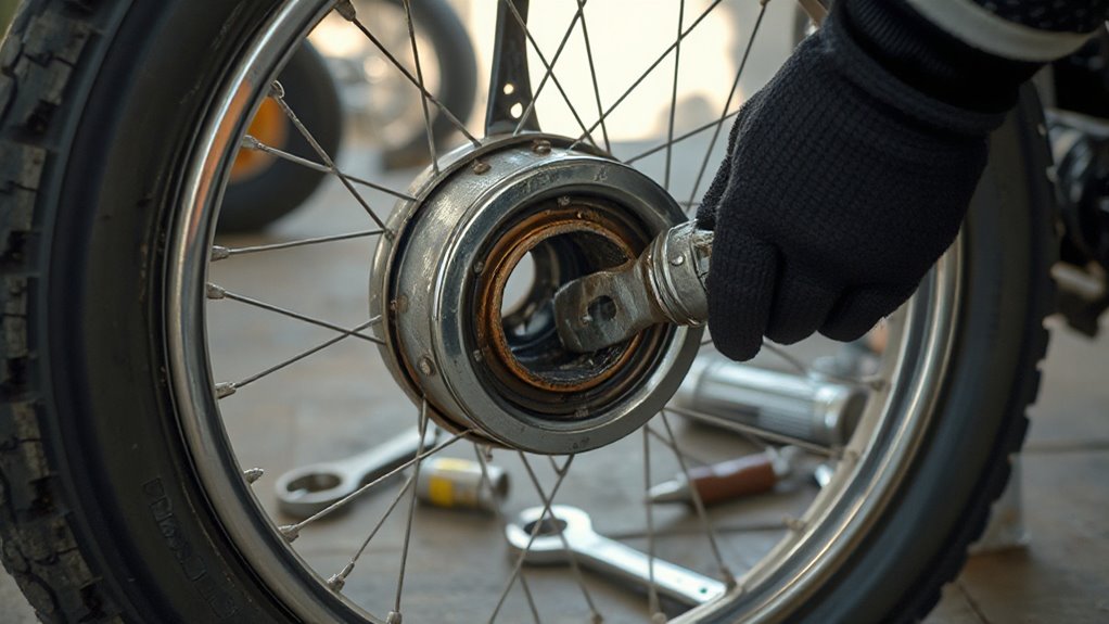 vintage motorcycle wheel bearing replacement