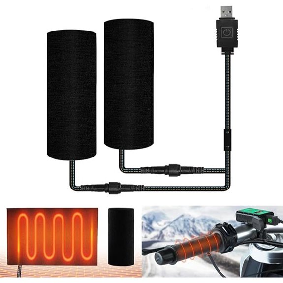 Motorcycle Heated Grips with USB Waterproof 5V 6 Gears