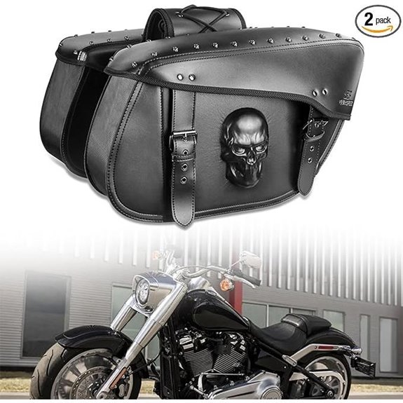 Motorcycle Saddlebags 32L Waterproof Leather Side Bags