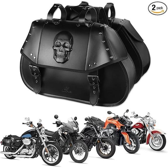Motorcycle Saddlebags 34L PU Leather Waterproof Side