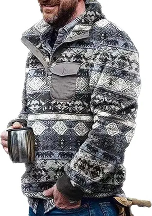 Western Men’s Aztec Fleece Pullover Sweatshirt