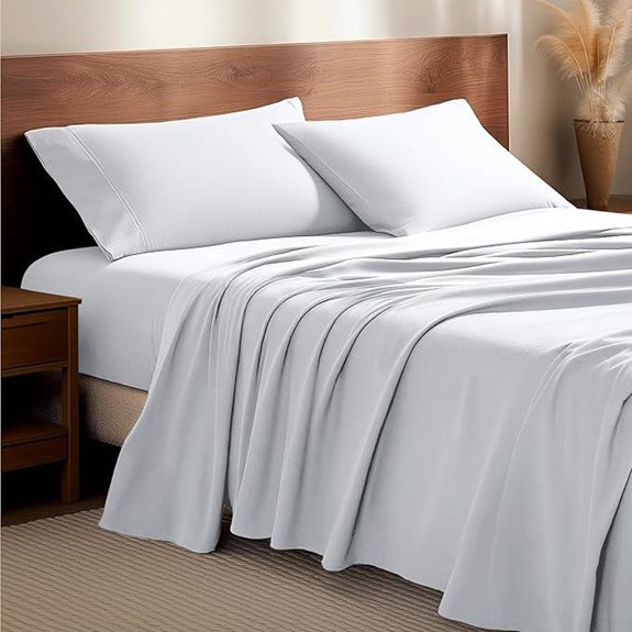 Bare Home Flannel Sheet Set (Queen White)