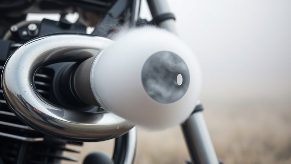 white vapor indicates condensation or coolant leak