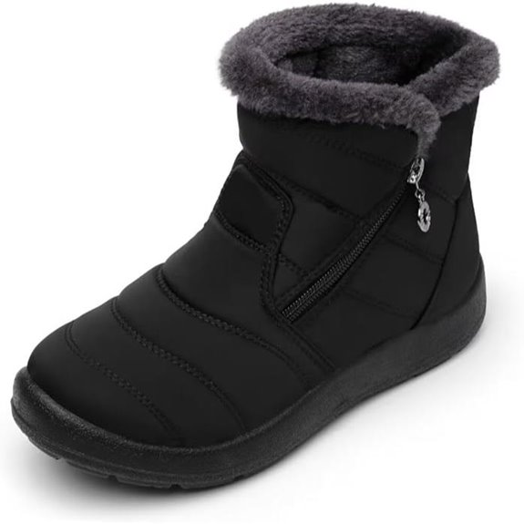 Cheval Women’s Winter Snow Zip Boots with Fur Lining