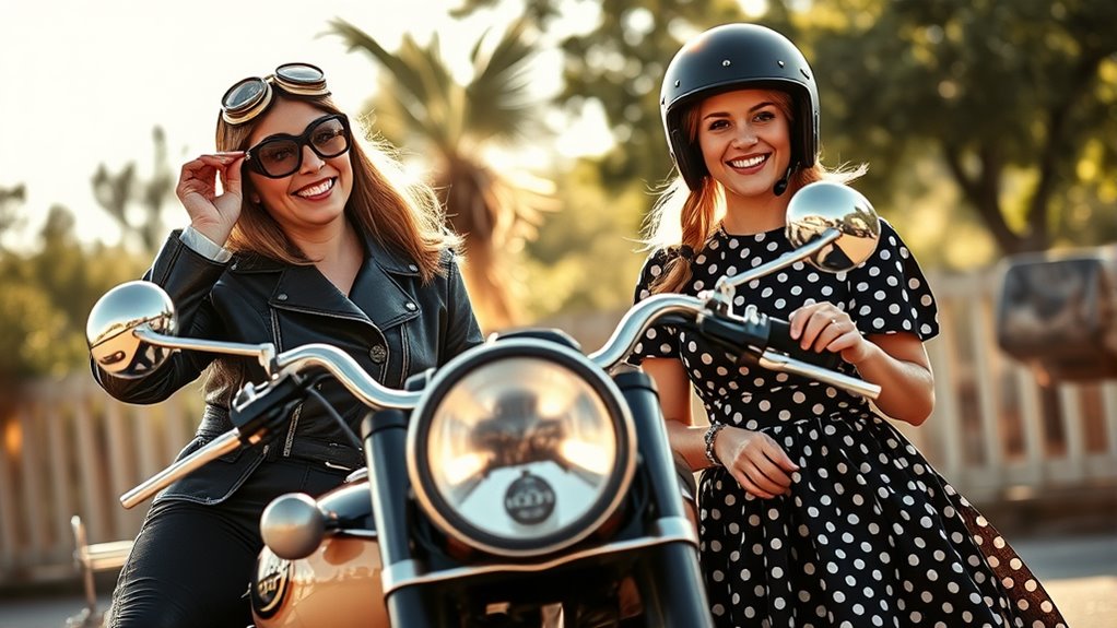 women empowering vintage motorcycling
