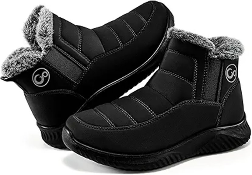 Ecetana Women's Snow Boots with Fur Lining