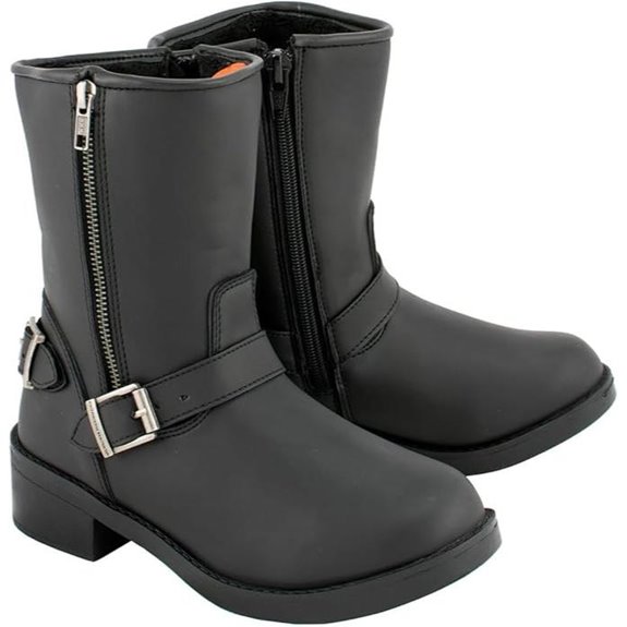 Milwaukee Women's Black Engineer Motorcycle Riding Boots