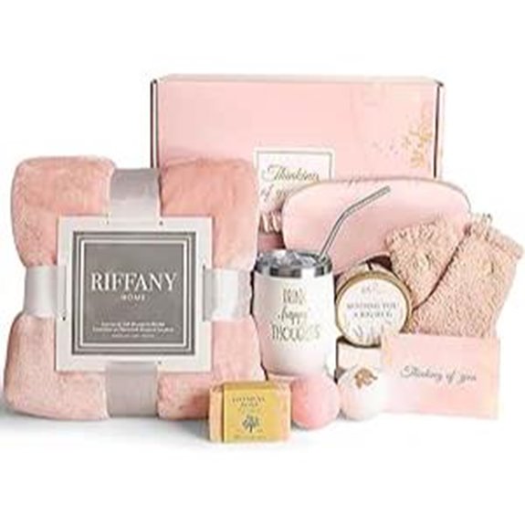 Birthday Gift Basket for Women with Flannel Blanket