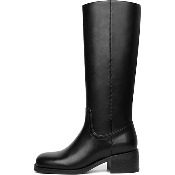 Knee High Chunky Heel Riding Boots Women