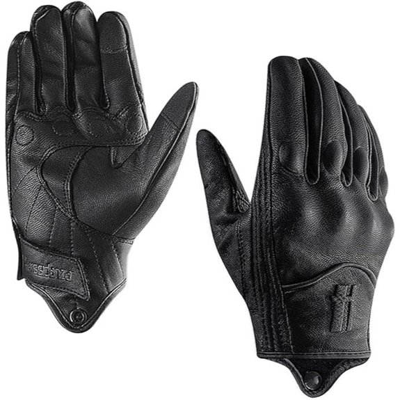 Harssidanzar Women’s Motorcycle Gloves Touchscreen Leather