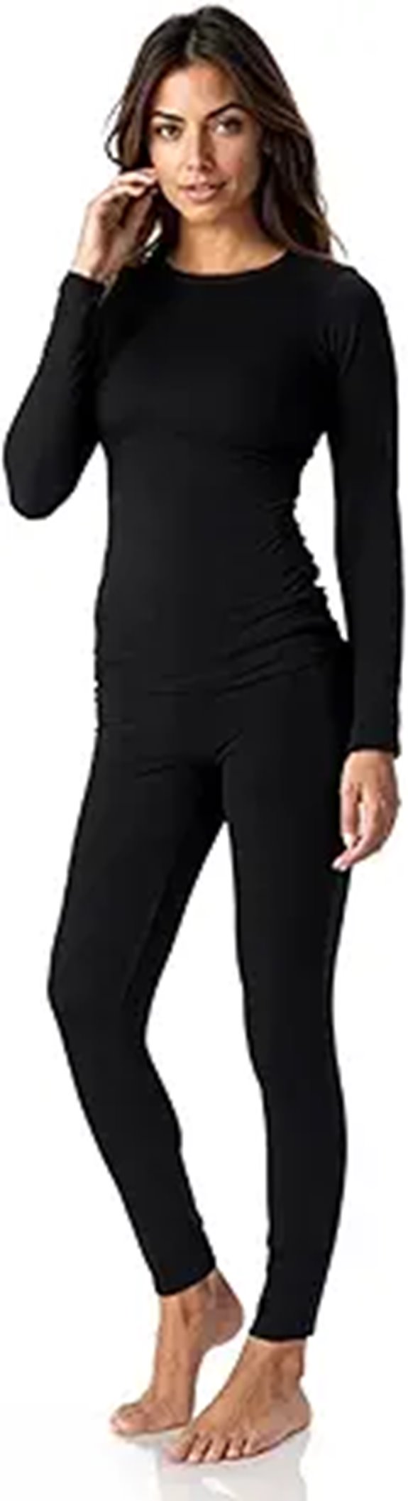 Thermajane Women's Fleece-Lined Thermal Long Johns Pajama Set