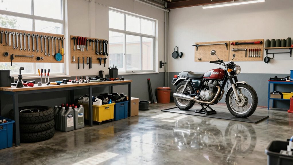 efficient home motorcycle workshop