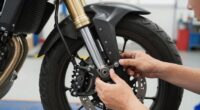 inspect motorcycle steering bearings