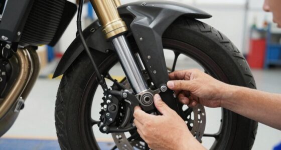 inspect motorcycle steering bearings