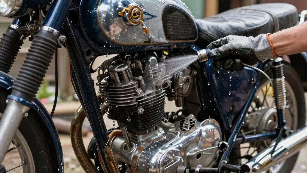 proper vintage motorcycle cleaning