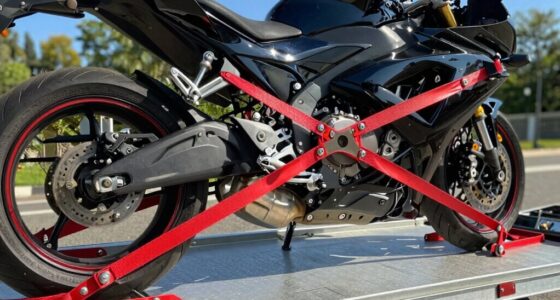 secure motorcycle with straps